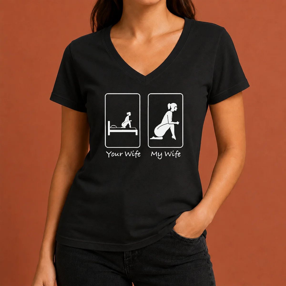 Top Good Your Wife Vs My V-Neck Shirt Top Good Your Wife Vs My V-Neck Shirt