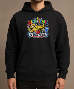 Top Hot Cute Cartoon Back To School Squad Student Hoodie