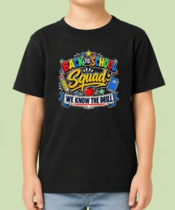 Top Hot Cute Cartoon Back To School Squad Student Kids T-Shirt