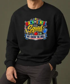 Top Hot Cute Cartoon Back To School Squad Student Sweater