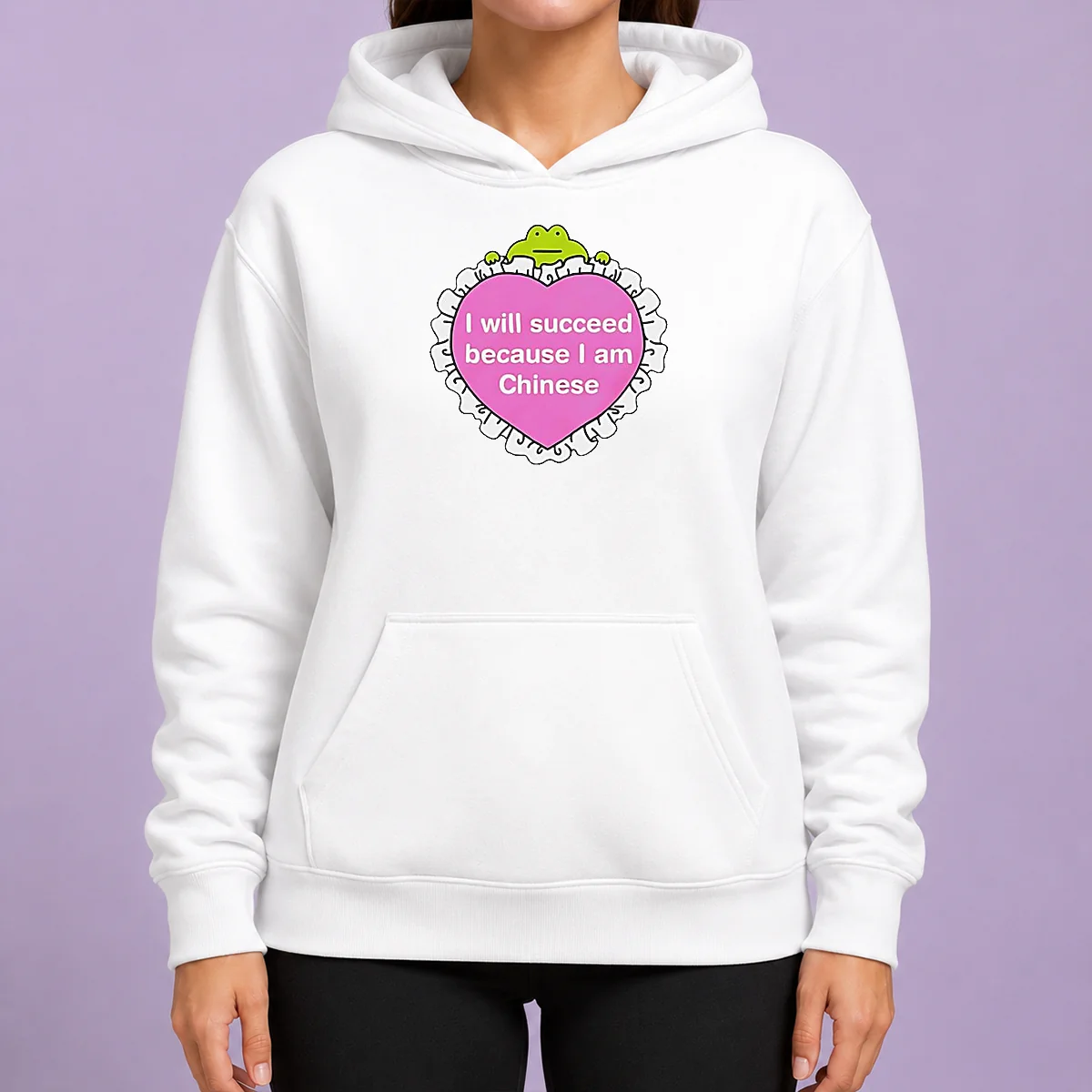 Top I Will Succeed Because I Am Chinese Heart Frog Hoodie