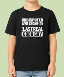 Top Official Undisputed WWE Champion The Last Real Good Guy Kids T Shirt in vibrant colors, short sleeve cotton tee for children