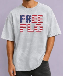 Top Patriotic USA Flag Stars And Stripes Typography Washed T-Shirt