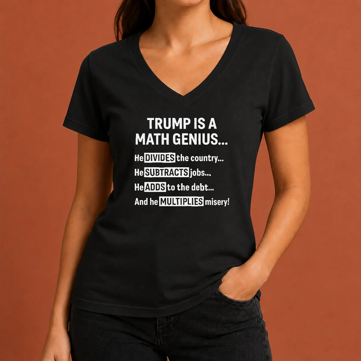 Top Premium Trump Is A Math V-Neck Shirt Top Premium Trump Is A Math V-Neck Shirt
