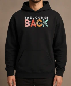Top Pretty Welcome Back To School Distressed Typography Hoodie