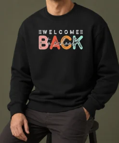 Top Pretty Welcome Back To School Distressed Typography Sweater
