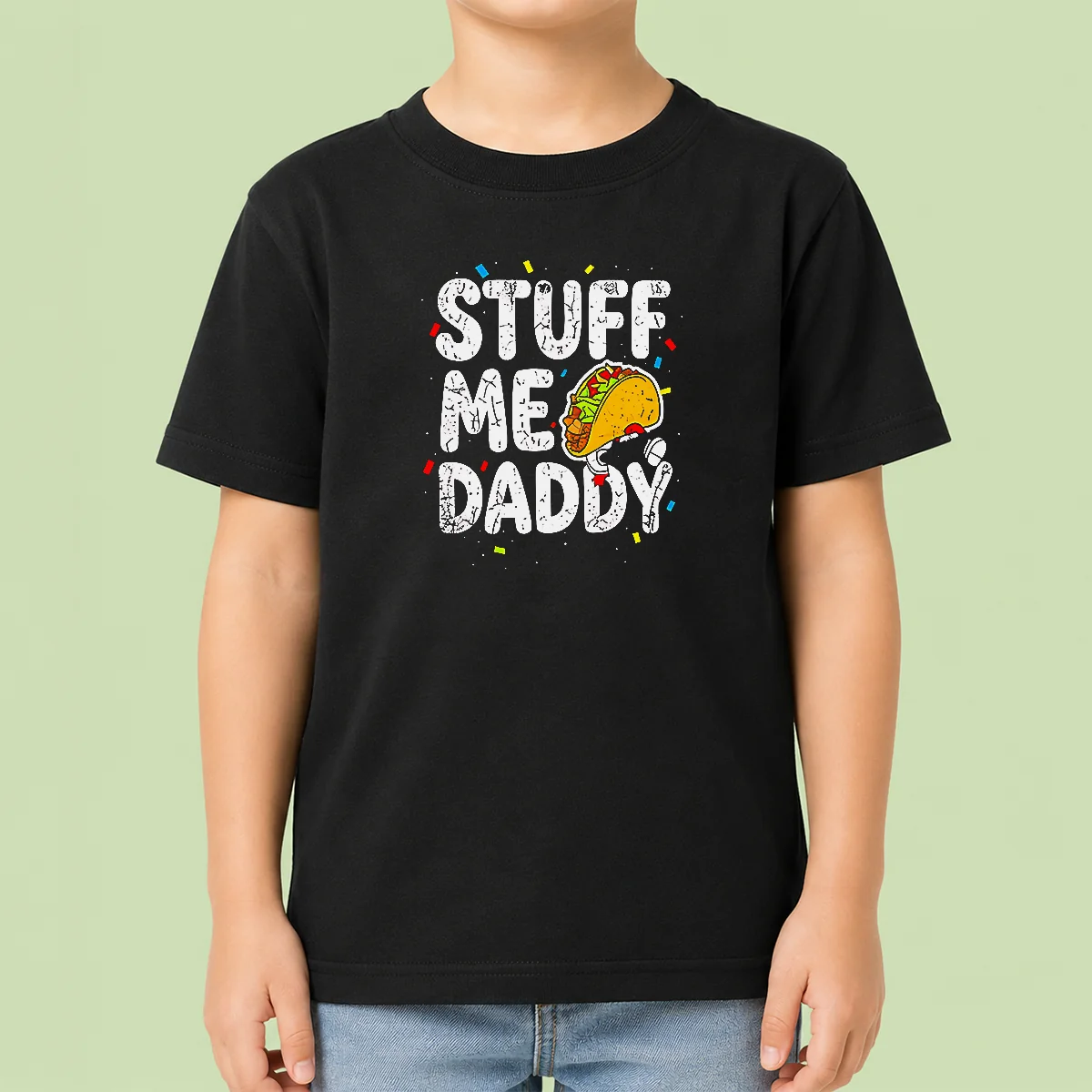 Top Stuff Me Daddy Taco Funny Food Humor Kids T-Shirt