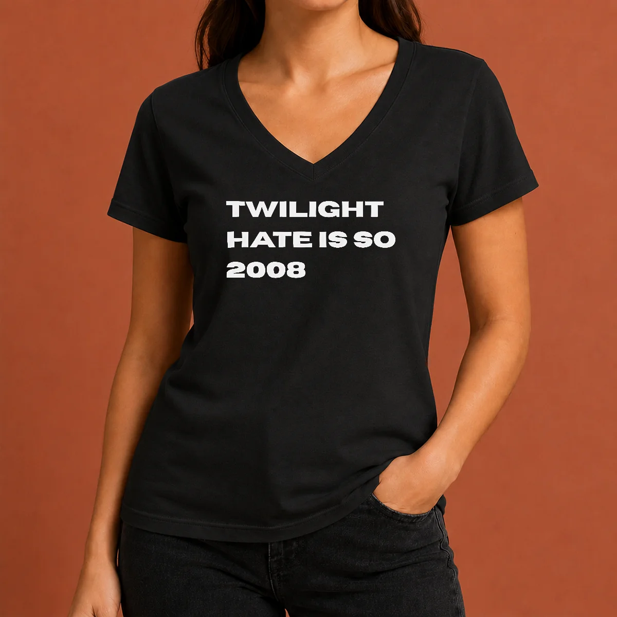 Top Twilight Hate Is So 2008 V-Neck Shirt Top Twilight Hate Is So 2008 V-Neck Shirt