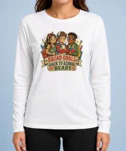 Awesome Good Back To School Squad Goals Retro Distressed Long Sleeve Shirt