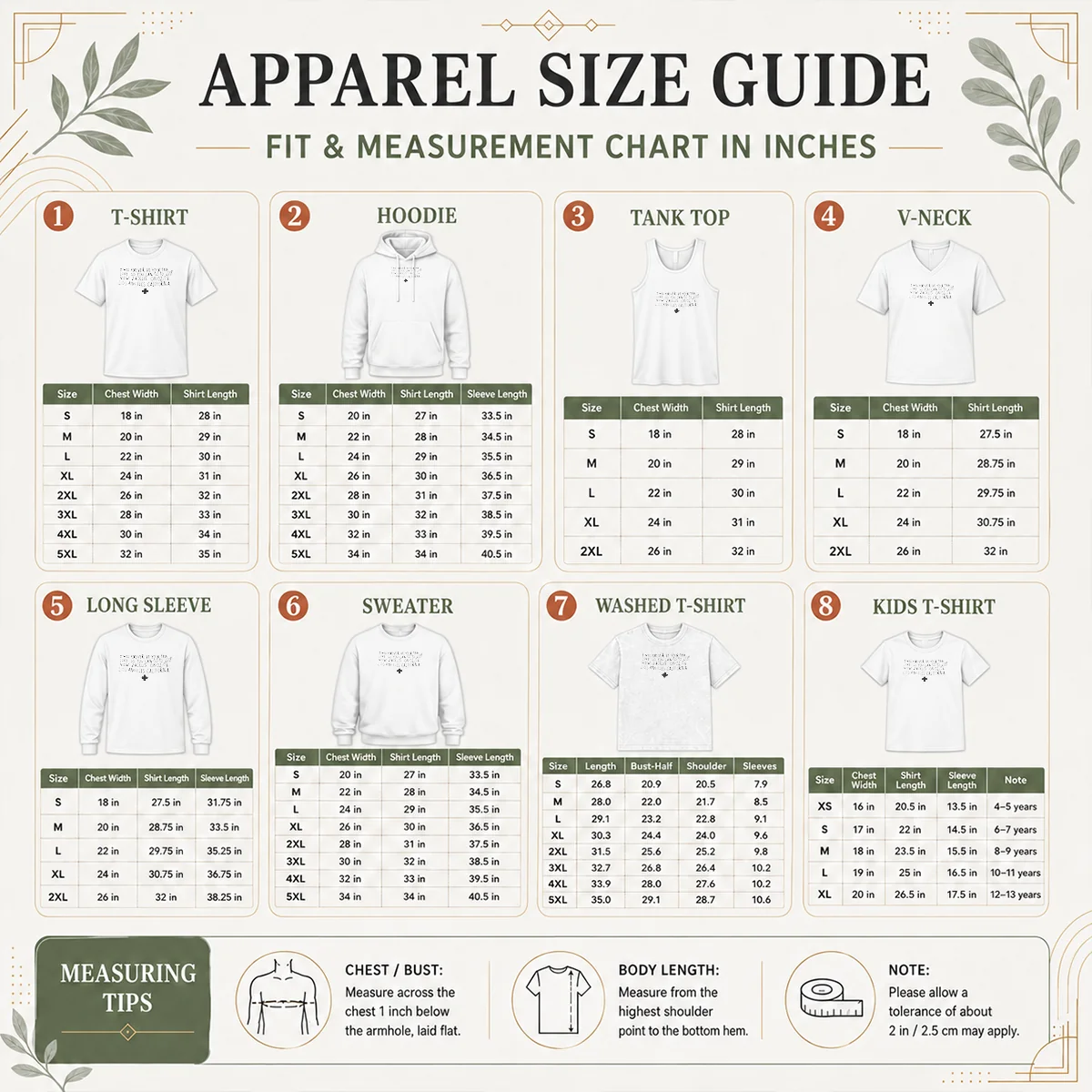 Awesome Official 2hollis I Will Forever Be Your True Love Los Angeles California Size Chart Size chart for Awesome Official 2hollis I Will Forever Be Your True Love Los Angeles California with measurements in inches and cm to help choose the right fit