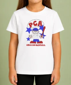Awesome PCA Chicago Baseball Character Shirt With Pinstripe Uniform And Baseball Bat Kids T-Shirt