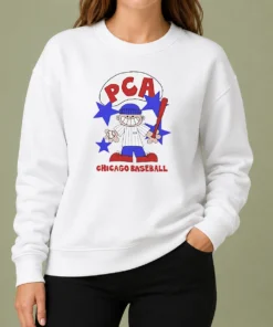 Awesome PCA Chicago Baseball Character Shirt With Pinstripe Uniform And Baseball Bat Sweater