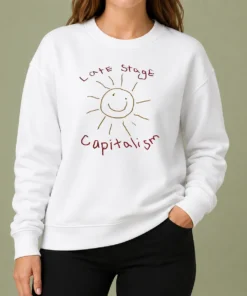 Awesome Top Late Stage Capitalism Smiley Face Political Satire Sweater