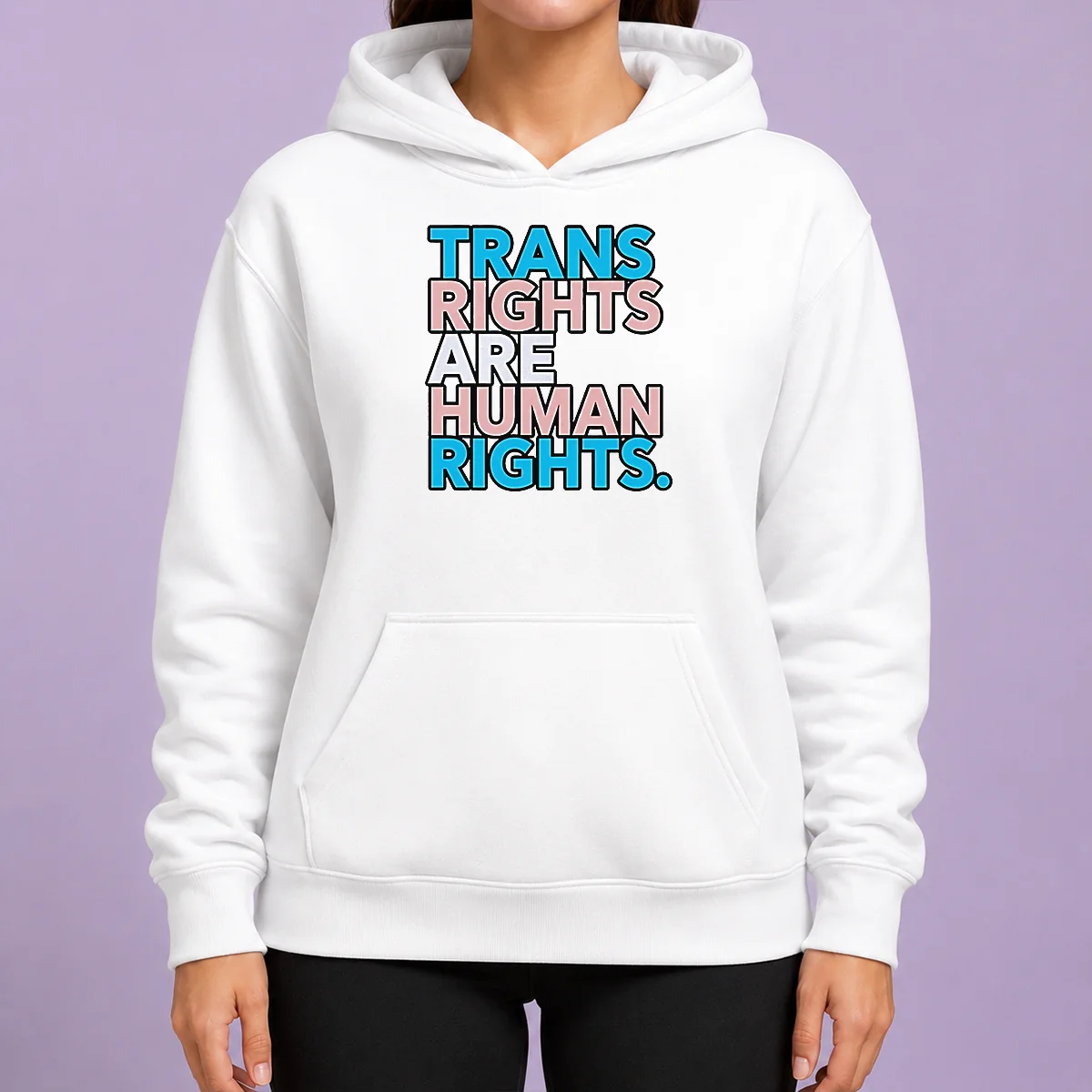 Funny Nice Trans Rights Are Human Rights LGBTQ Pride Hoodie