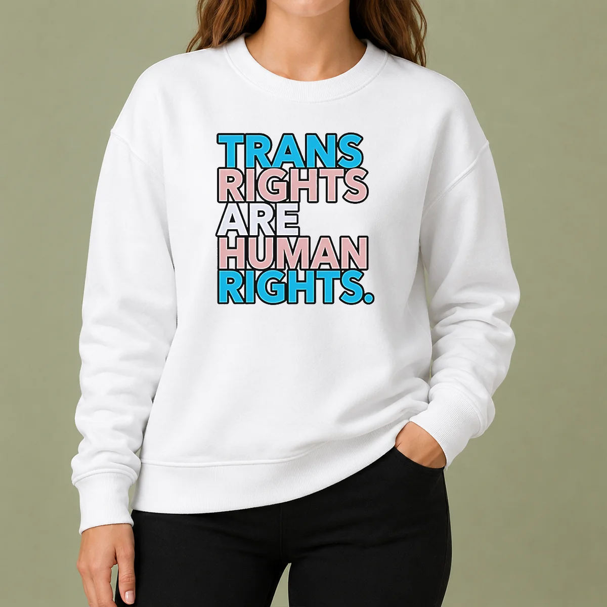 Funny Nice Trans Rights Are Human Rights LGBTQ Pride Sweater