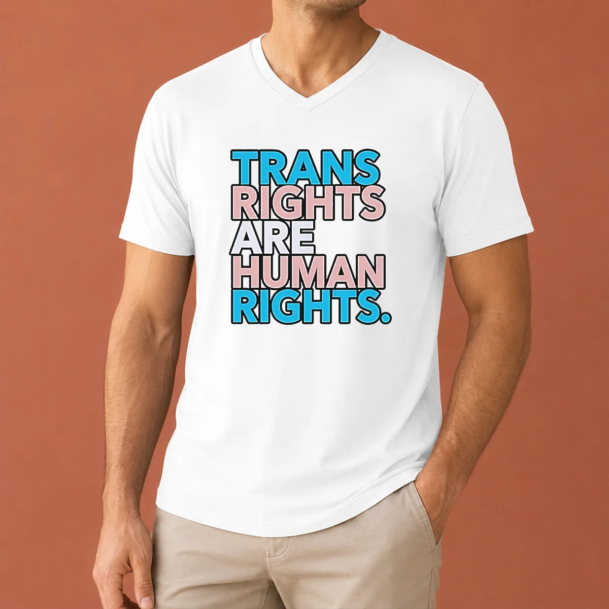 Funny Nice Trans Rights Are Human V-Neck Shirt Funny Nice Trans Rights Are Human V-Neck Shirt