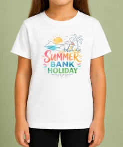 Funny Nice Watercolor Beach Scene Summer Bank Holiday Relax Kids T-Shirt