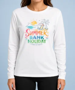 Funny Nice Watercolor Beach Scene Summer Bank Holiday Relax Long Sleeve Shirt