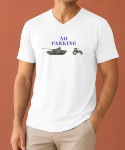 Funny No Parking For Russian Tanks Meme V-Neck Shirt