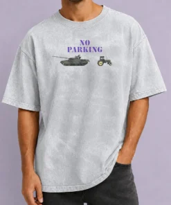 Funny No Parking For Russian Tanks Meme Washed T-Shirt