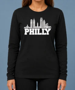 Funny Official Philly Skyline Apparel Philadelphia City Silhouette Long Sleeve Shirt