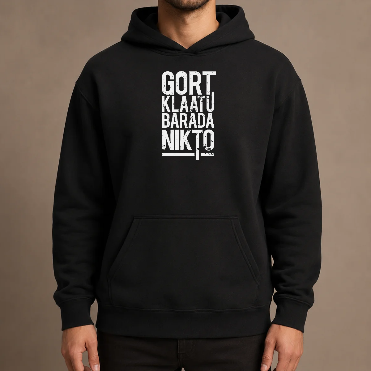 Funny Premium Gort Klaatu Barada Nikto Geek Hoodie