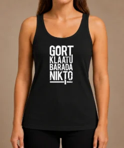 Funny Premium Gort Klaatu Barada Nikto Geek Tank Top