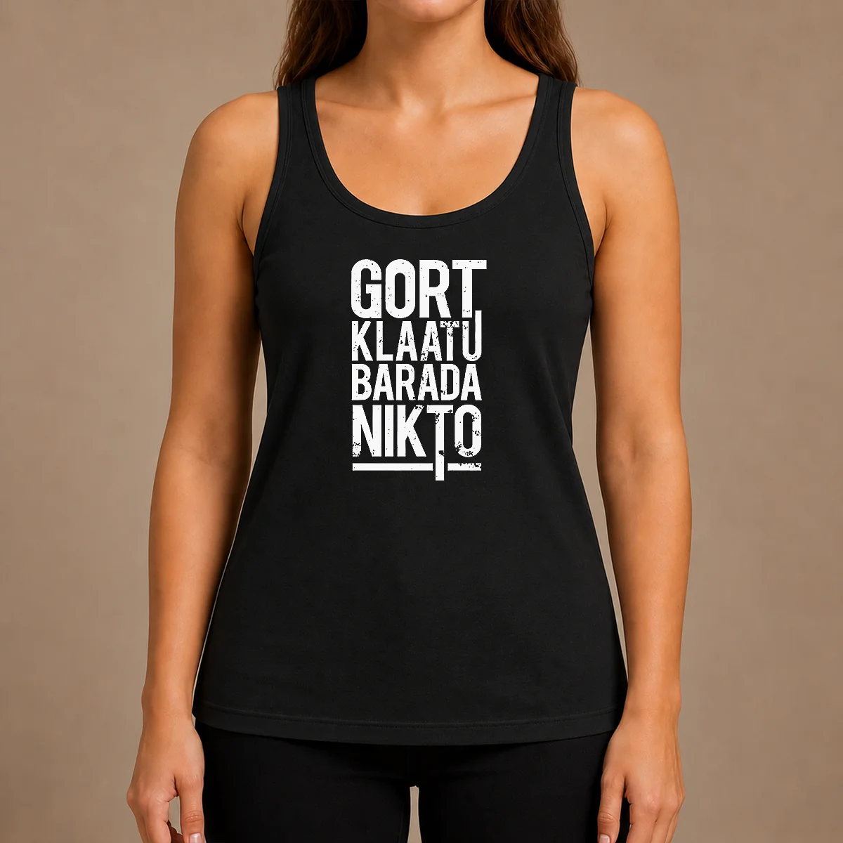 Funny Premium Gort Klaatu Barada Nikto Geek Tank Top