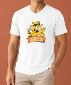 Funny Pretty Brain Eating Amoeba Survival Minimalist V-Neck Shirt