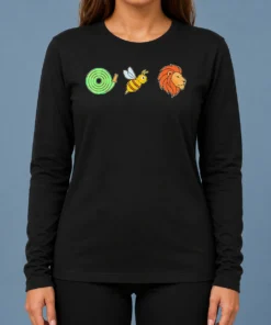 Good Funny Hose Bee Lion Rebus Wordplay Visual Pun Long Sleeve Shirt