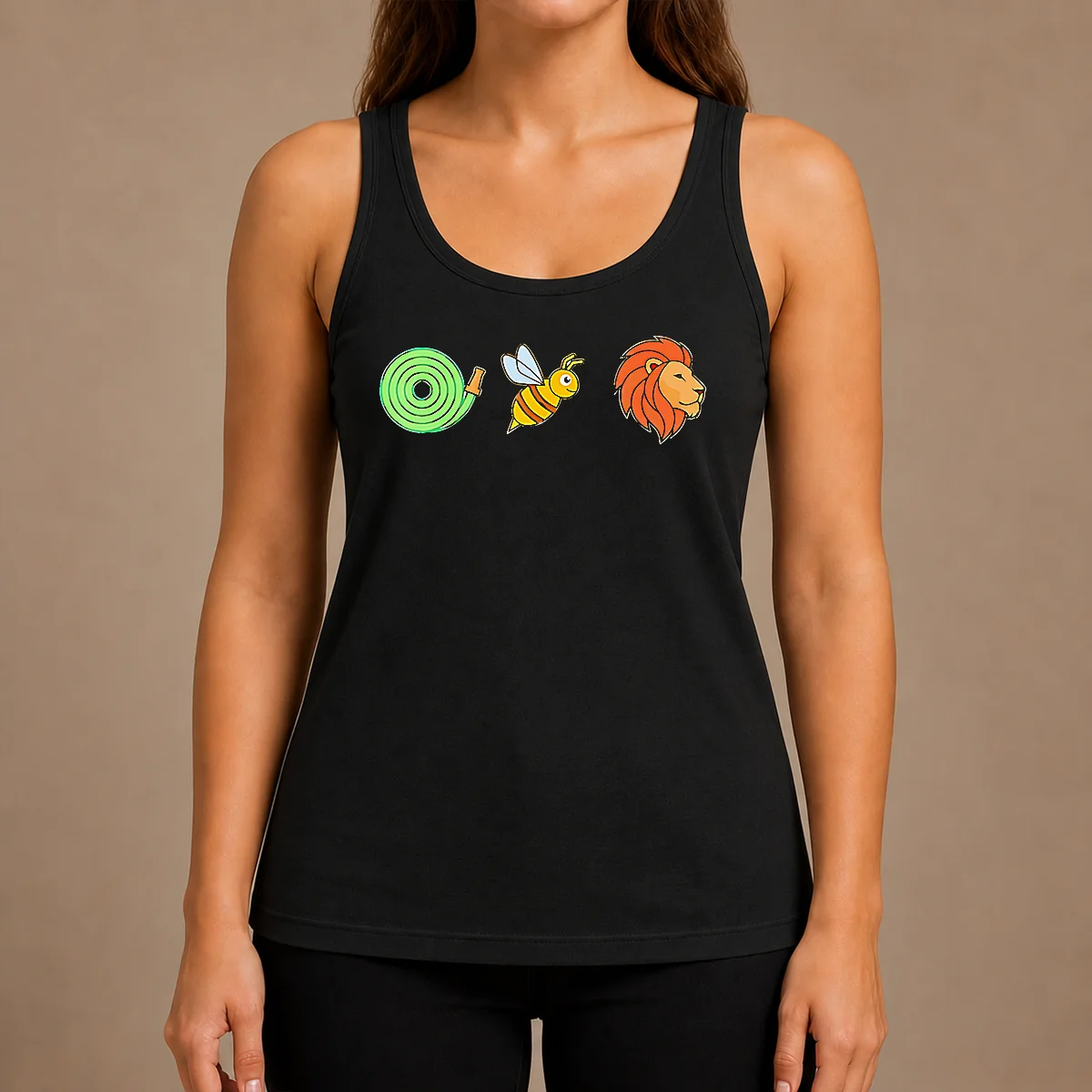 Good Funny Hose Bee Lion Rebus Wordplay Visual Pun Tank Top