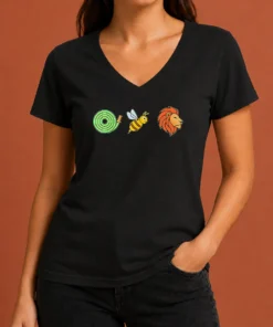 Good Funny Hose Bee Lion Rebus Wordplay Visual Pun V-Neck Shirt