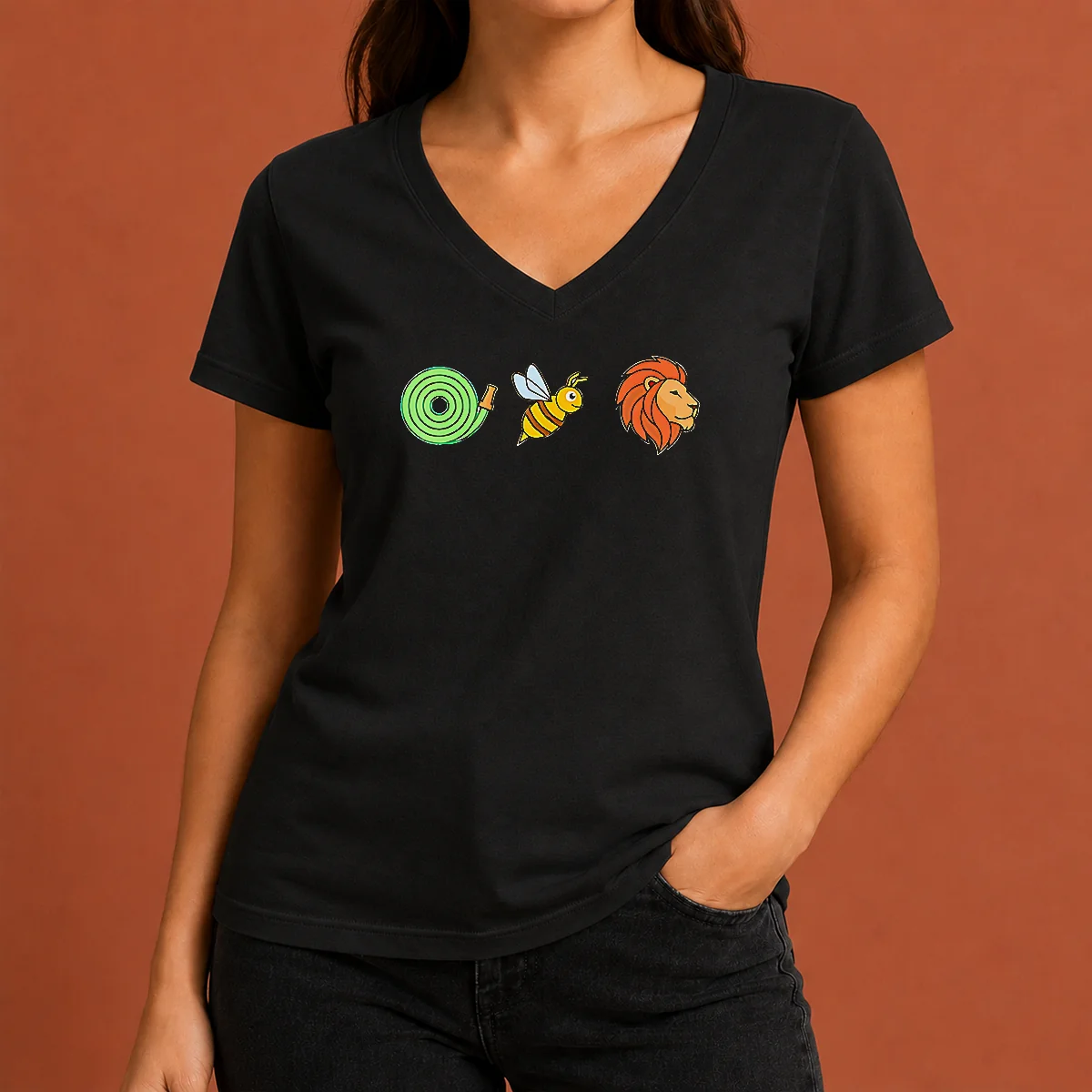 Good Funny Hose Bee Lion Rebus V-Neck Shirt Good Funny Hose Bee Lion Rebus V-Neck Shirt