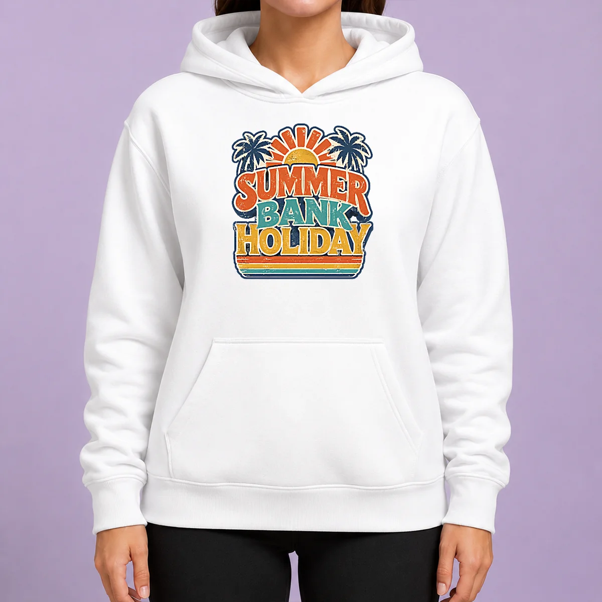 Good Hot Vintage Retro Summer Bank Holiday Palm Sunburst Hoodie