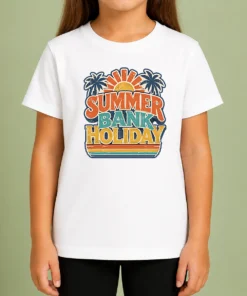 Good Hot Vintage Retro Summer Bank Holiday Palm Sunburst Kids T-Shirt