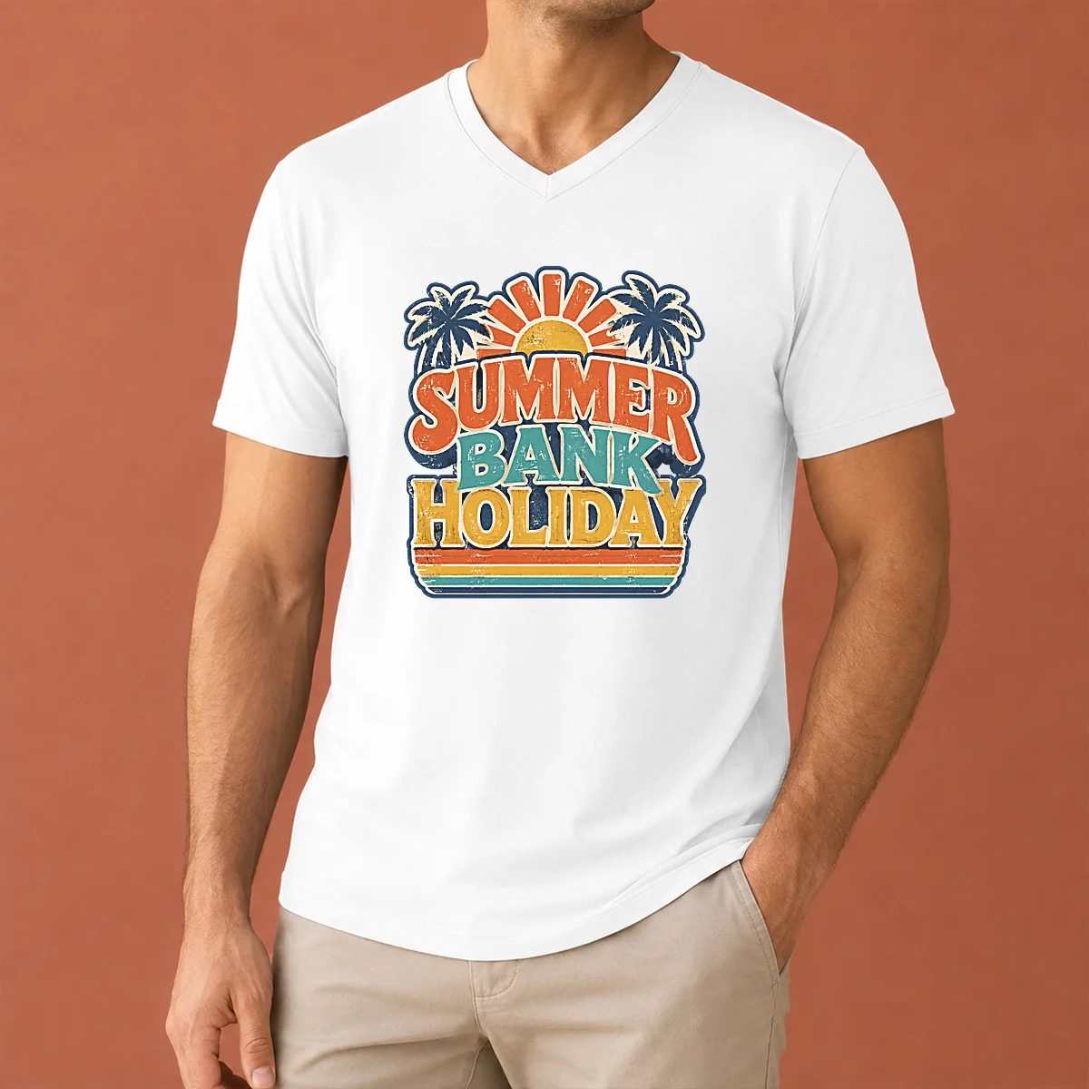 Good Hot Vintage Retro Summer Bank V-Neck Shirt Good Hot Vintage Retro Summer Bank V-Neck Shirt