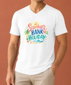 Good Hot Watercolor Summer Bank Holiday Beach Palm Starfish V-Neck Shirt