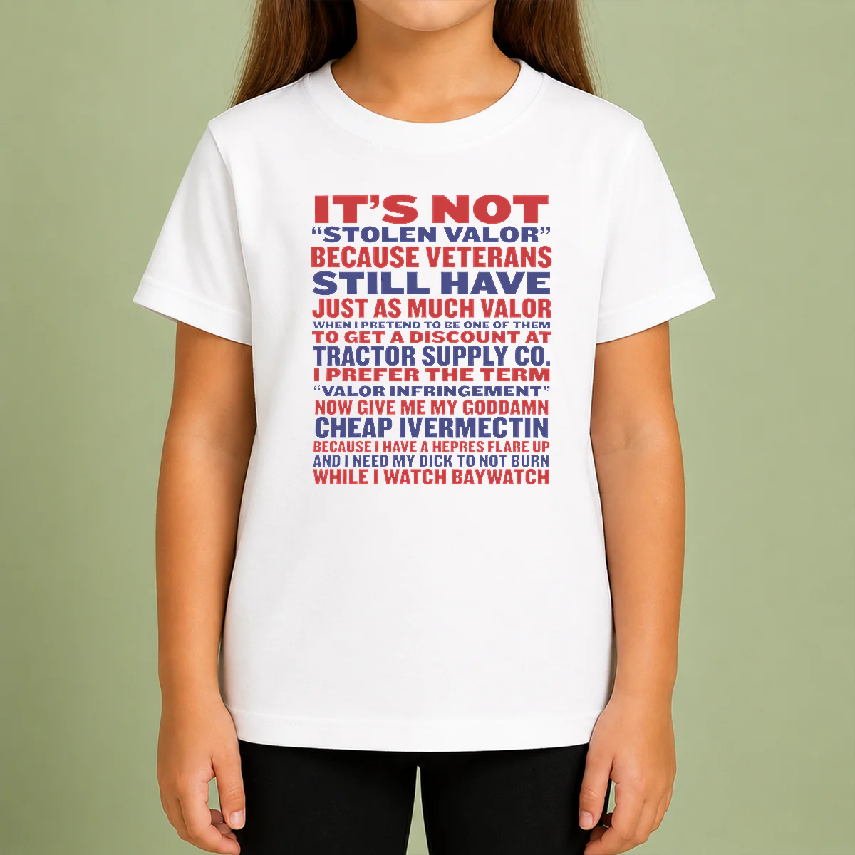 Good Premium It'S Not Stolen Valor But Valor Infringement Kids T-Shirt