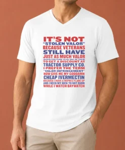 Good Premium It'S Not Stolen Valor But Valor Infringement V-Neck Shirt