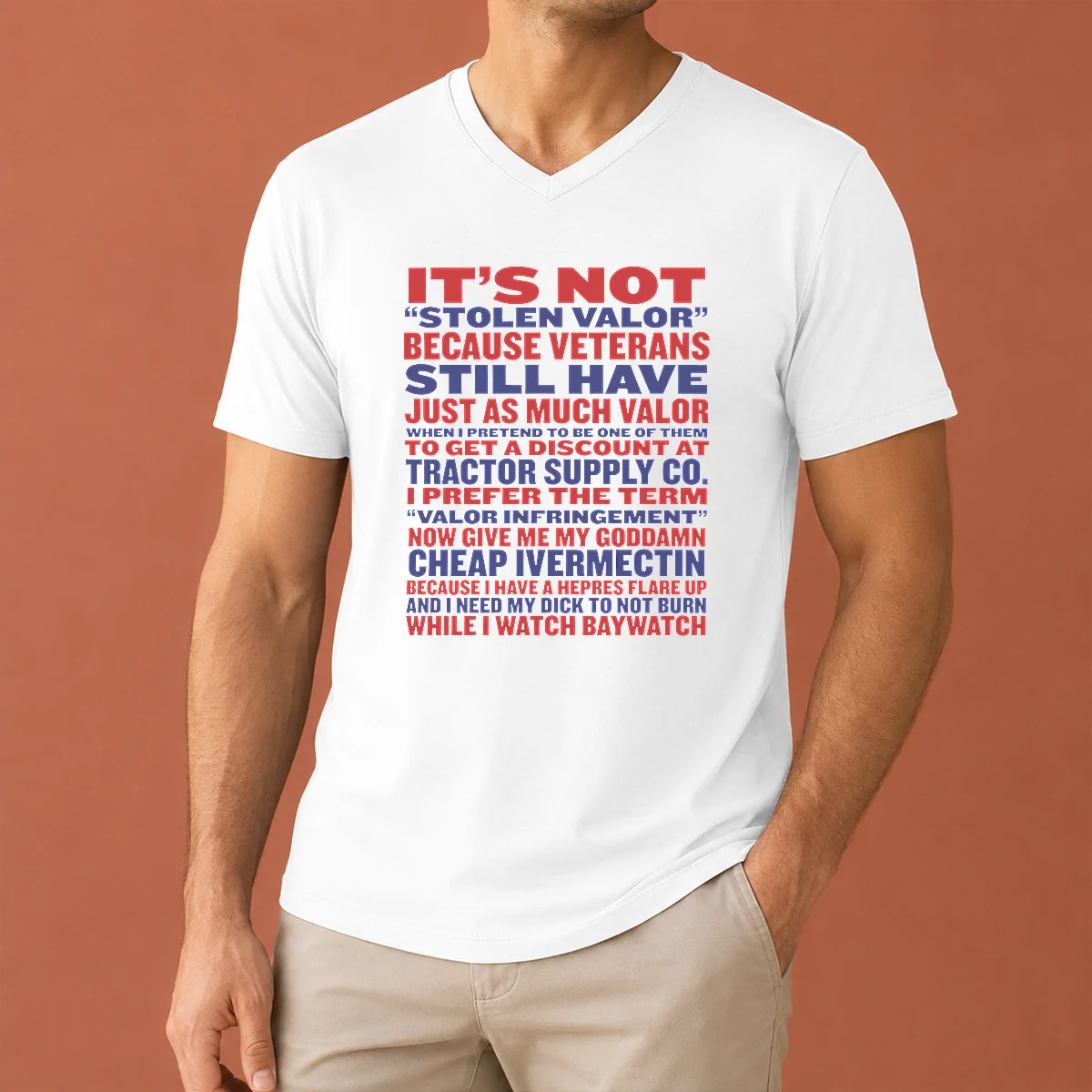 Good Premium It'S Not Stolen Valor V-Neck Shirt Good Premium It'S Not Stolen Valor V-Neck Shirt