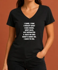 Good Pretty Quote Design I Came I Saw Forgot What Was Doing Distracted V-Neck Shirt