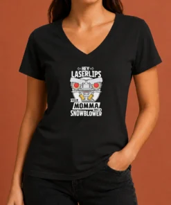 Good Short Circuit Hey Laserlips Your Momma Was A Snowblower V-Neck Shirt