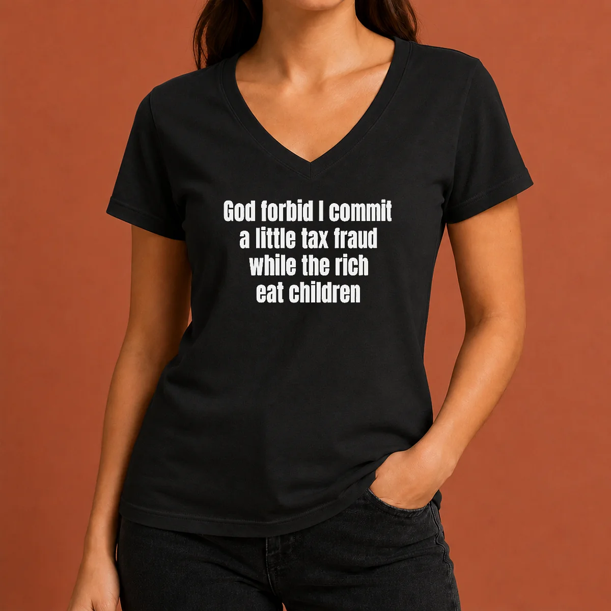 Good Top God Forbid I Commit V-Neck Shirt Good Top God Forbid I Commit V-Neck Shirt