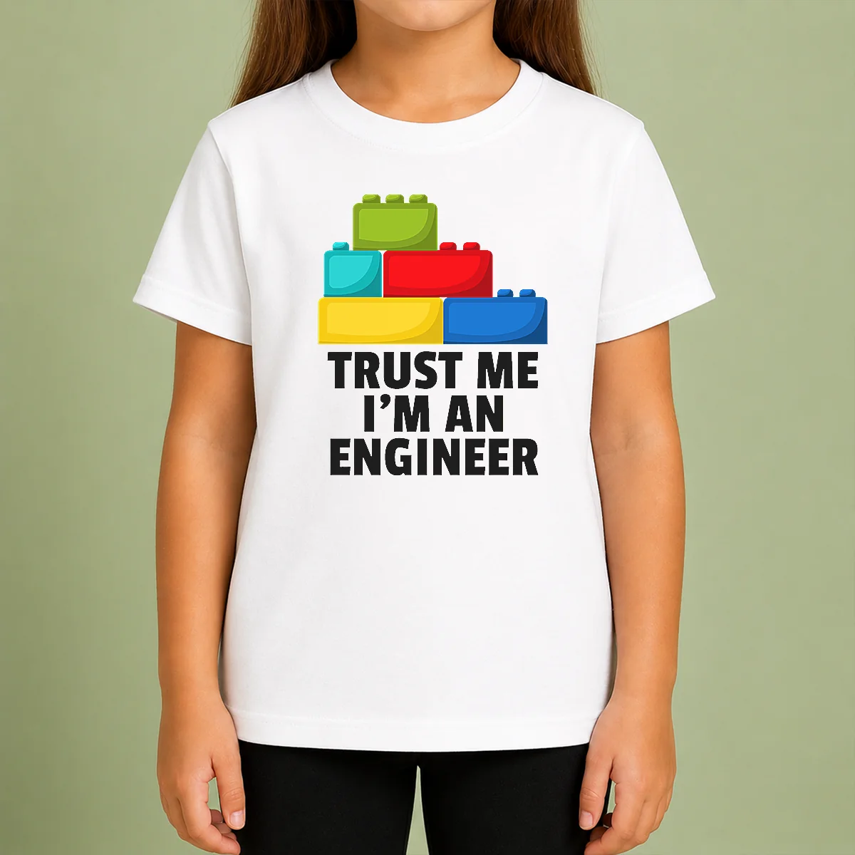 Happy Nice I'M An Engineer Building Blocks Brick Toy Builder Kids T-Shirt