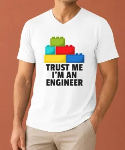 Happy Nice I'M An Engineer Building Blocks Brick Toy Builder V-Neck Shirt
