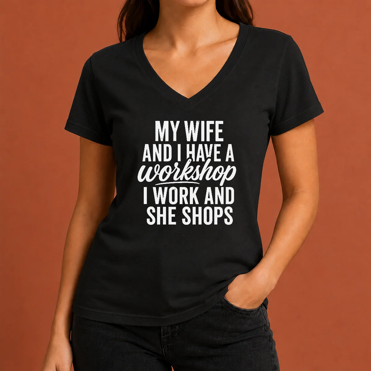 Happy Pretty Couple Workshop My Wife V-Neck Shirt Happy Pretty Couple Workshop My Wife V-Neck Shirt