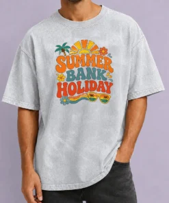 Happy Pretty Retro 70s Summer Bank Holiday Flower Power Washed T-Shirt