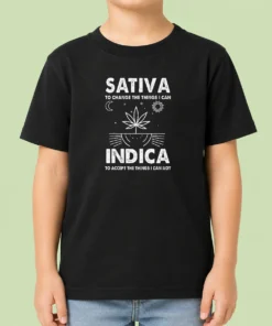 Happy Top Sativa To Change The Things I Can Indica To Accept The Things I Can Not Kids T-Shirt