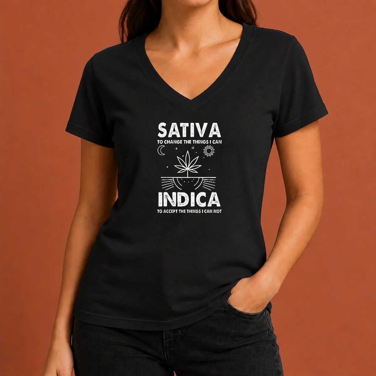Happy Top Sativa To Change The V-Neck Shirt Happy Top Sativa To Change The V-Neck Shirt