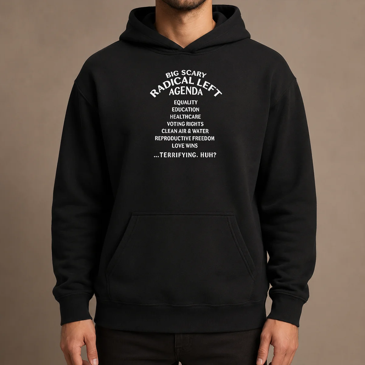 Hot Awesome Big Scary Radical Left Agenda Equality Education Healthcare Voting Rights Hoodie